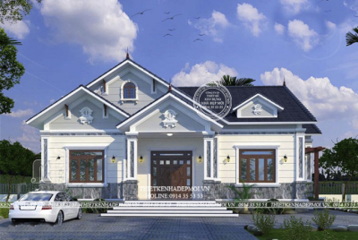 Mẫu nhà vườn hiện đại uy nghi trên diện tích 150m2.