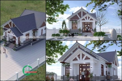 Mẫu nhà vườn trệt cấp 4 đẹp mái thái ở quê anh lân - msnvt2020