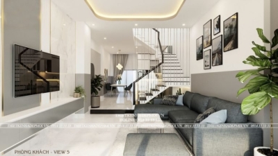 Mẫu nội thất nhà phố hiện đại sang trọng tại quận 12