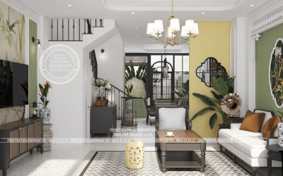 Mẫu nội thất phong cách indochine sang trọng