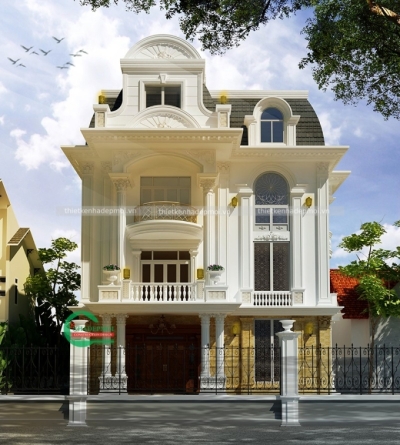 Mẫu thiết kế biệt thự 3 tầng tân cổ điển nguy nga, lộng lẫy