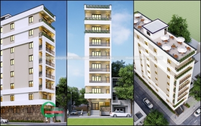 Mẫu thiết kế khách sạn 8 tầng 6x25m có tầng hầm anh ký - msks5m3639