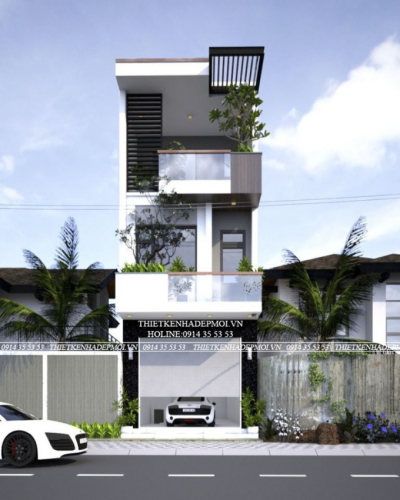 Mẫu thiết kế nhà hiện đại 1 trệt 2 lầu chị thuỷ ở tiền giang