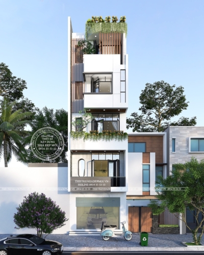 Mẫu thiết kế nhà phố 4 tầng hiện đại anh thìn - biên hòa
