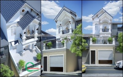 Nhà mái thái 1 trệt 2 lầu mặt tiền 5.5m kinh doanh anh quân - msnpmtks2020