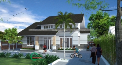 Mẫu nhà vườn 1 tầng 6 phòng ngủ mái thái đẹp chú dũng - msnvnt2020