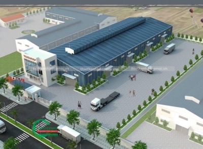 Các mẫu nhà xưởng công nghiệp thiết kế mái tôn đẹp 2020 - msnx2020