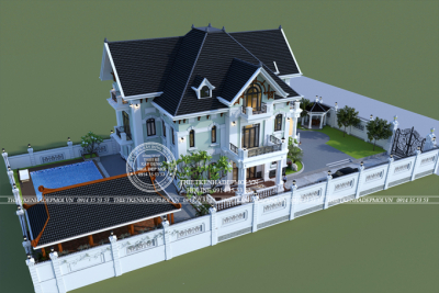 Mẫu thiết kế biệt thự hiện đại 2 tầng phong cách pháp