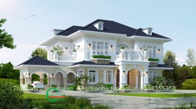 Thiết kế biệt thự hiện đại 2 tầng