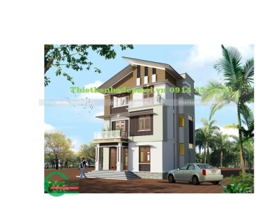 Thiết kế biệt thự hiện đại 3 tầng mái thái đẹp