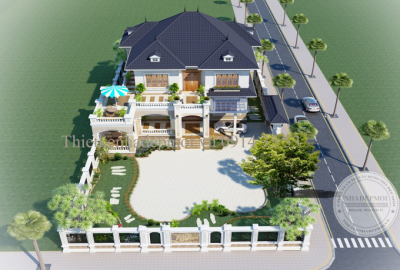 Thiết kế biệt thự sân vườn 2 tầng 