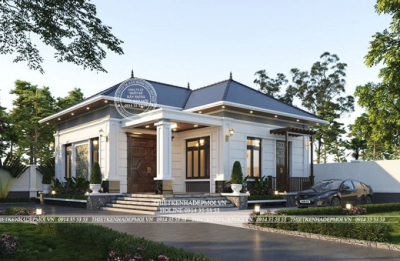 Thiết kế mẫu nhà vườn mái ngói đẹp 120m2