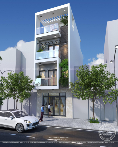 Thiết kế nhà 1 trệt 2 lầu sân thượng nhà anh vũ ở quận 12