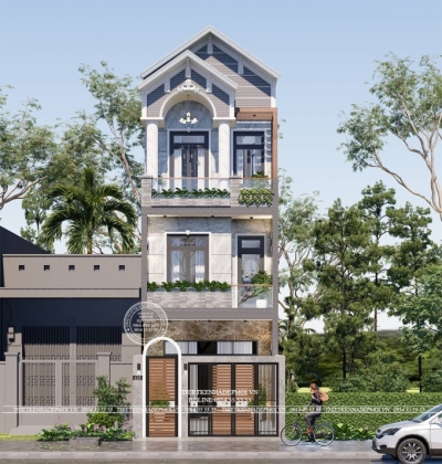 Thiết kế nhà 3 tầng mái thái chị hương, tp.hcm