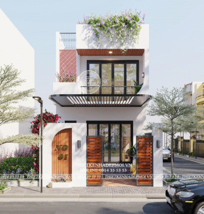 Thiết kế nhà đẹp 1 trệt 1 lầu (5-15)m - chị thanh (hóc môn)