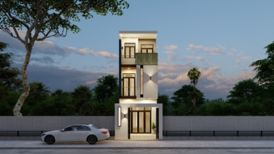 Thiết kế nhà phố hiện đại 1 trệt 2 lầu 4x12m – anh phú (tphcm)