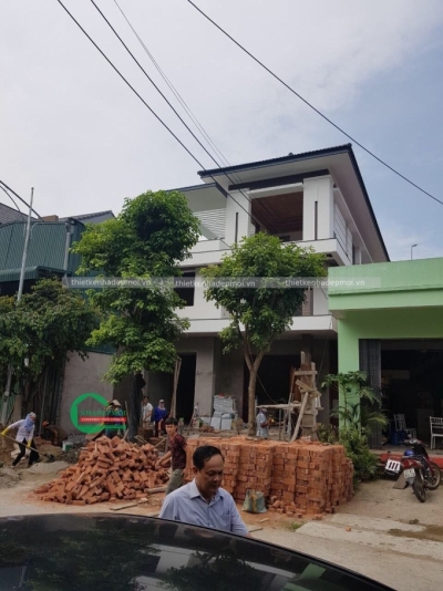 Cập nhật xây dựng biệt thự 2.5 tầng 140m2 rộng 9m anh hải - msxdbt7578